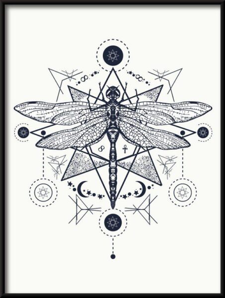 Poster Geometrische Libelle