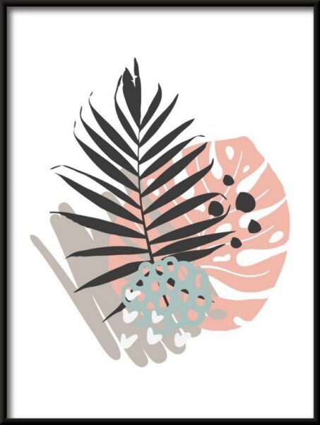 Poster Illustration Tropische Blätter