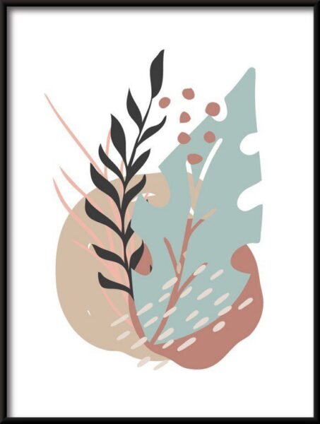 Poster Illustration der Tropischen Blätter