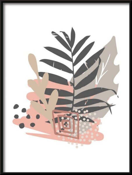 Poster Illustration der Tropischen Blätter