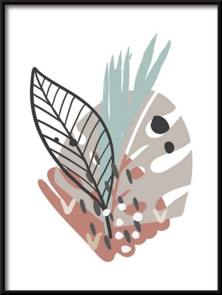 Poster Illustration der Tropischen Blätter