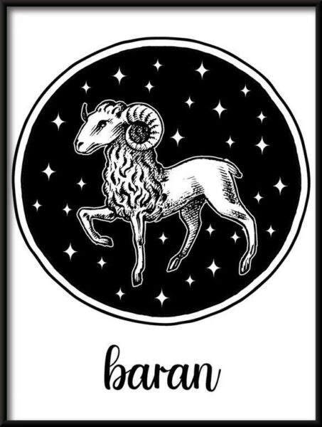 Poster Zeichen des Zodiac Widder