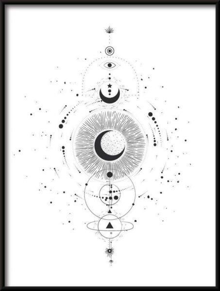 Poster Geometrischer Mondphase 2