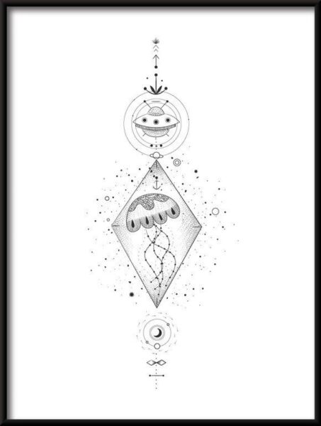 Poster Geometrischer Mondphase 5