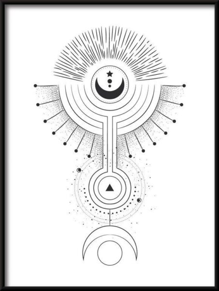 Poster Geometrischer der Mondphase 7