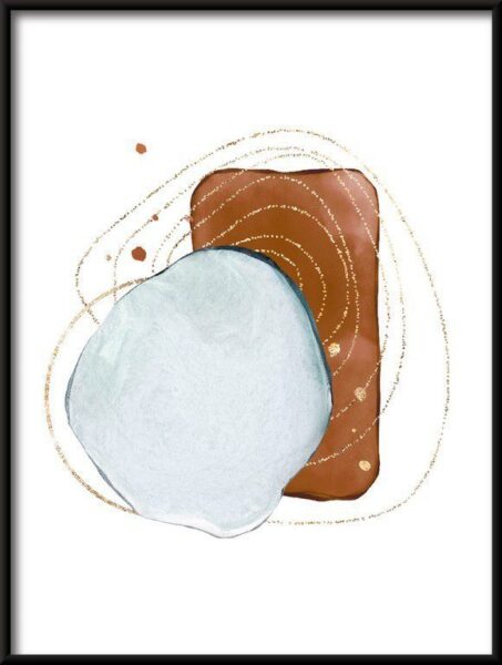 Poster Golden Aquarell Muster 1