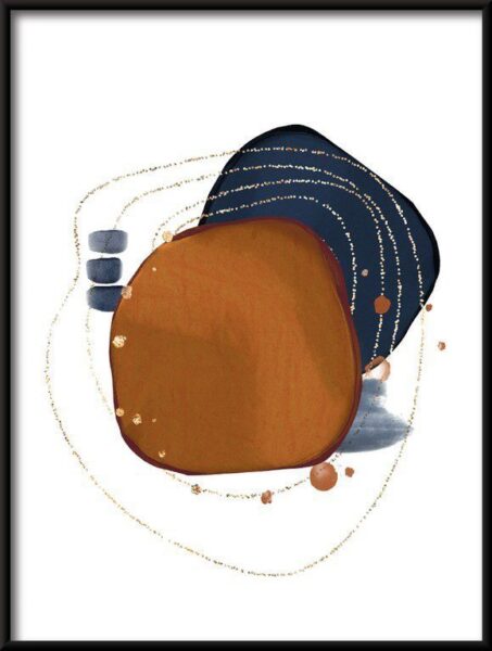 Poster Golden Aquarell Muster 2