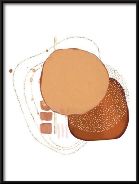 Poster Golden Aquarell Muster 3