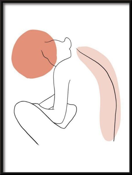 Poster Linear Porträt der Frau