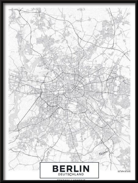 Poster Karte von Berlin