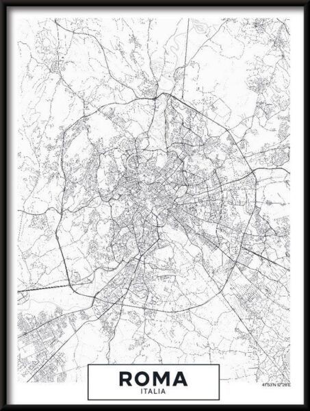 Poster Karte von Rom