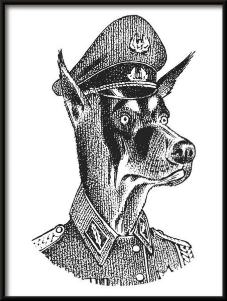 Poster Hund in Uniform