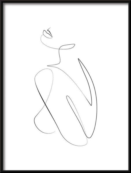 Poster Linear Nackt Frau