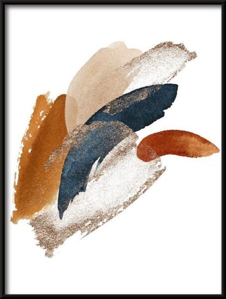 Poster Abstraktion Golden Granat