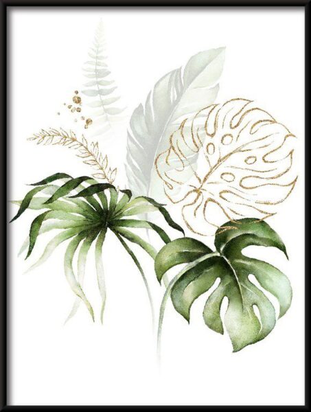 Poster Bouquet der Tropischen Blätter
