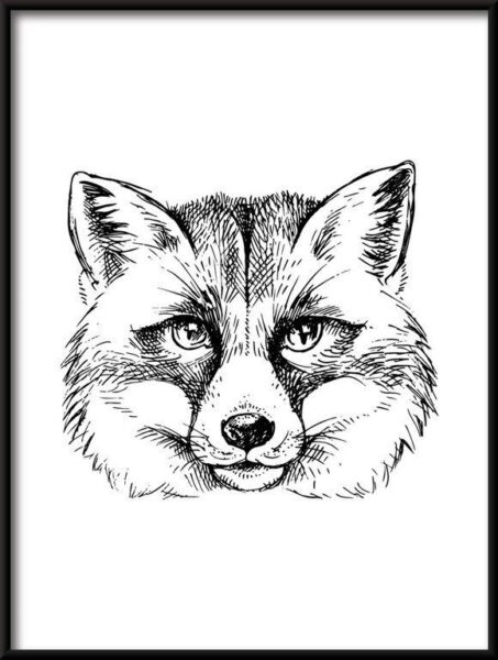 Poster gezeichnet Fuchs