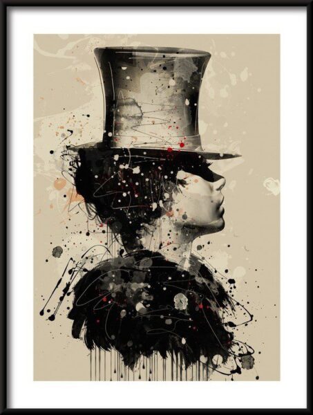 Poster Frau Aquarell