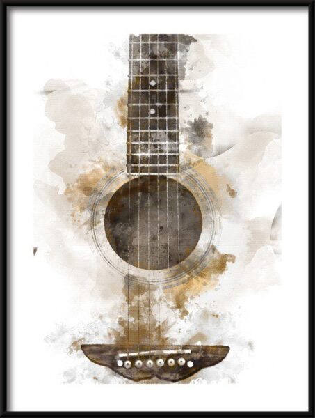 Poster Aquarell Gitarre