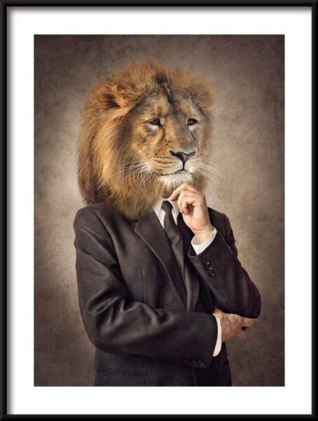 Poster Lew im Anzug