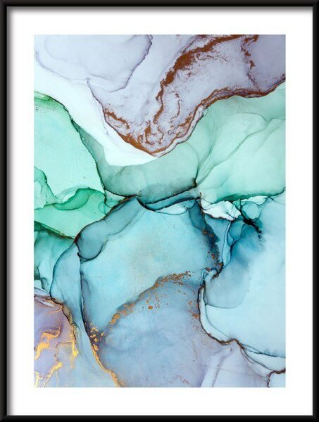 Poster Blaues Aquarell