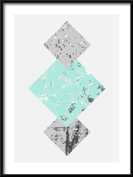 Poster Geometrischer Poster drei Quadrate mit Textur