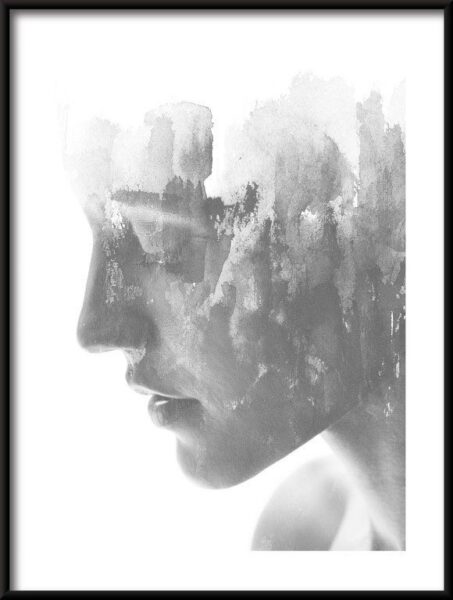 Poster Aquarell Porträt der Frau