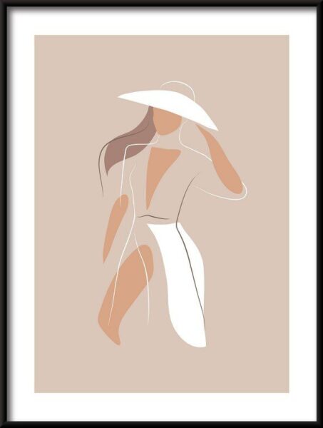Poster Die Frau im linearen Stil