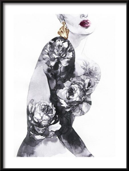 Poster Frau in Blumen
