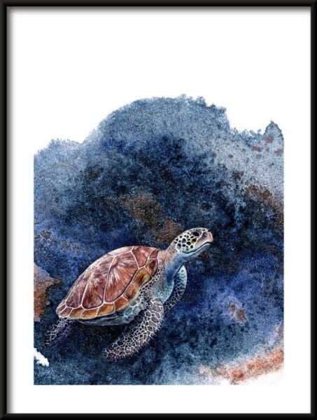 Poster Schildkröte im Ozean