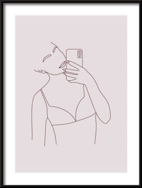 Poster Linear Zeichnung Frau