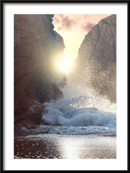 Poster Felsen und Wellen des Ozeans