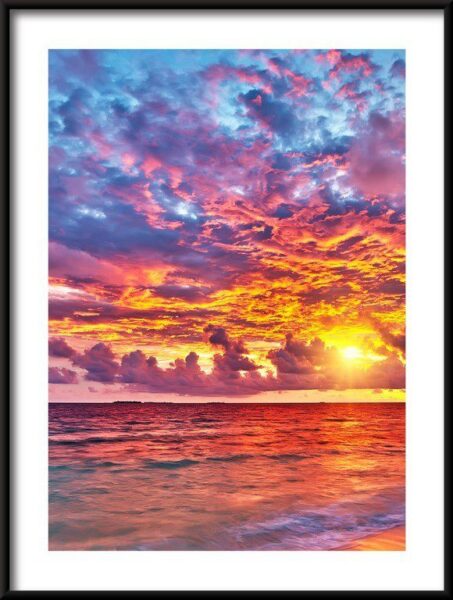 Poster Sonnenuntergang auf den Malediven