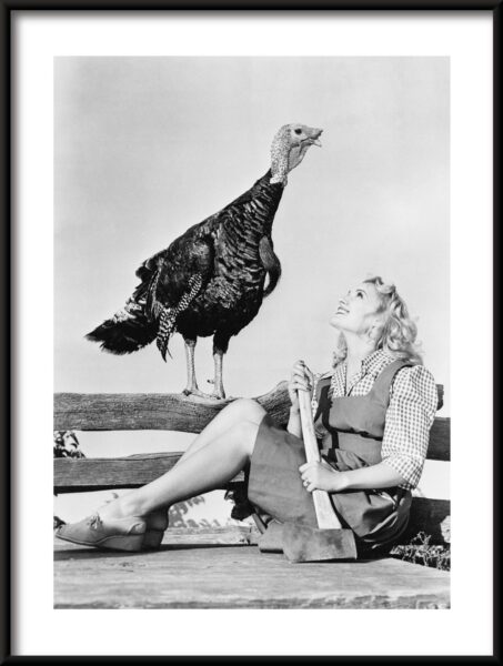 Poster Mädchen mit Truthahn