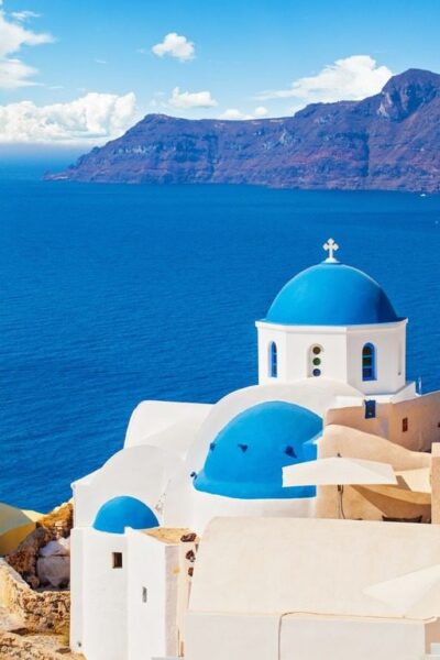 Fototapeten Land Santorini