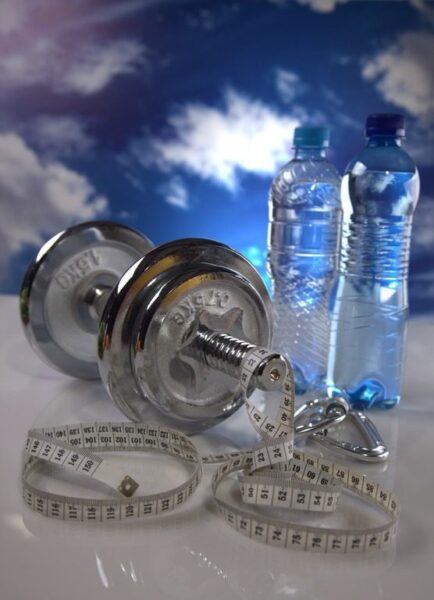 Fototapeten Wasser und Hanteln