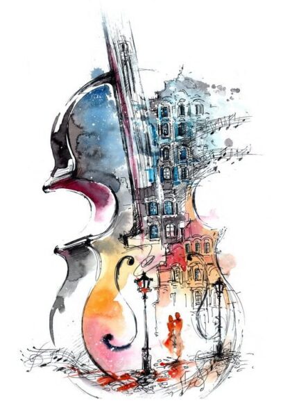 Fototapeten Musik in der Stadt