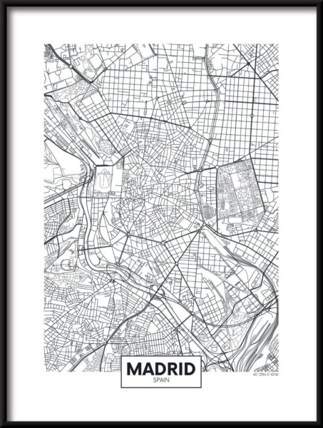 Poster Madrid Karte