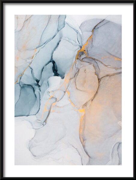 Poster Gold in Blau