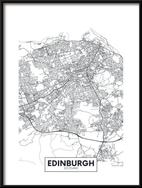 Poster Karte von Edinburgh