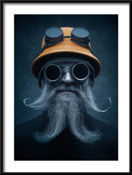 Poster Mann mit Brille