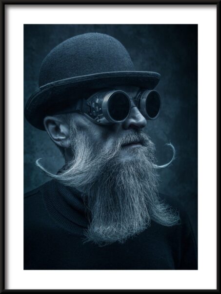Poster Bärtiger Mann mit Hut