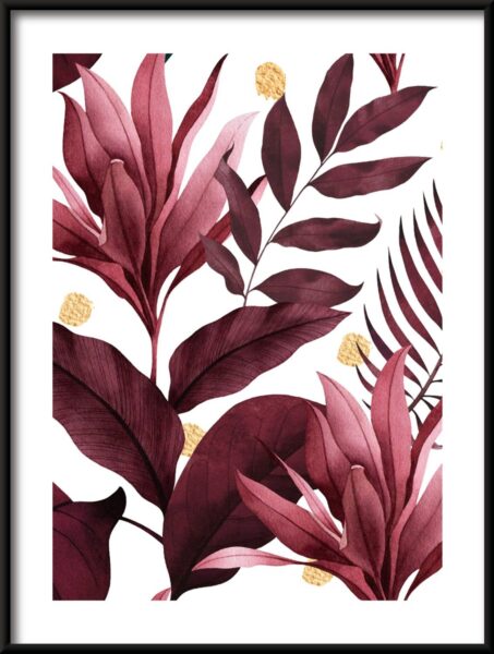 Poster Maroon Leaves