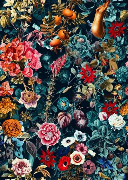 Fototapete - Gewirr von Blumen