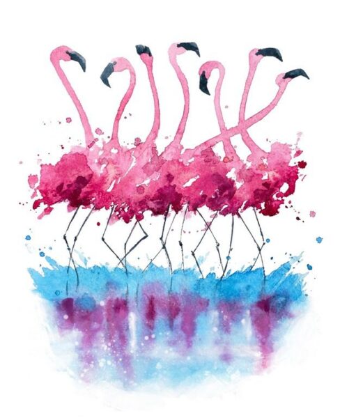 Fototapete Flamingo-Tanz