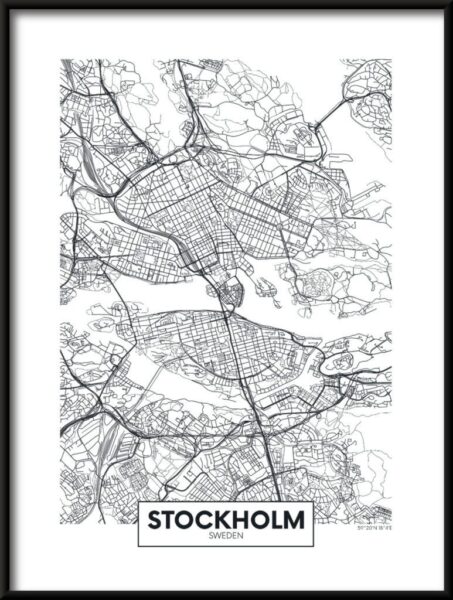 Karte von Stockholm-Plakat
