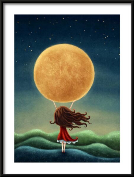 Mond-Mädchen-Plakat