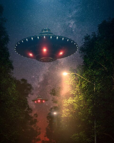 Fototapeten Alien-Schiffe