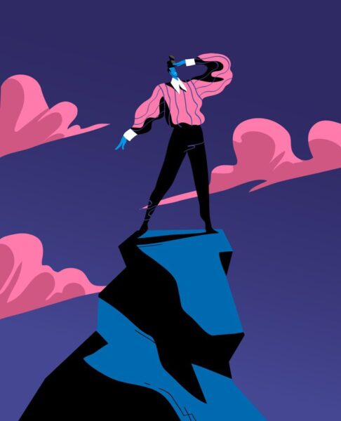 Fototapeten Auf dem Felsengipfel