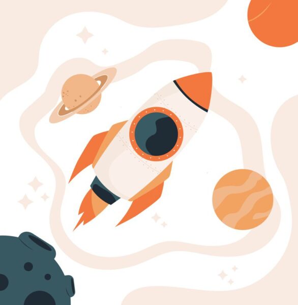 Fototapeten Weltraumrakete