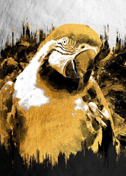 Gelbe Papageientapete